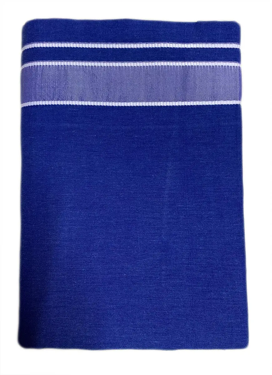 Prakasam Cotton Mens Single Dhoti 1.28x1.95 Mtrs | Blue Kerala Dhoti for Men - main product image