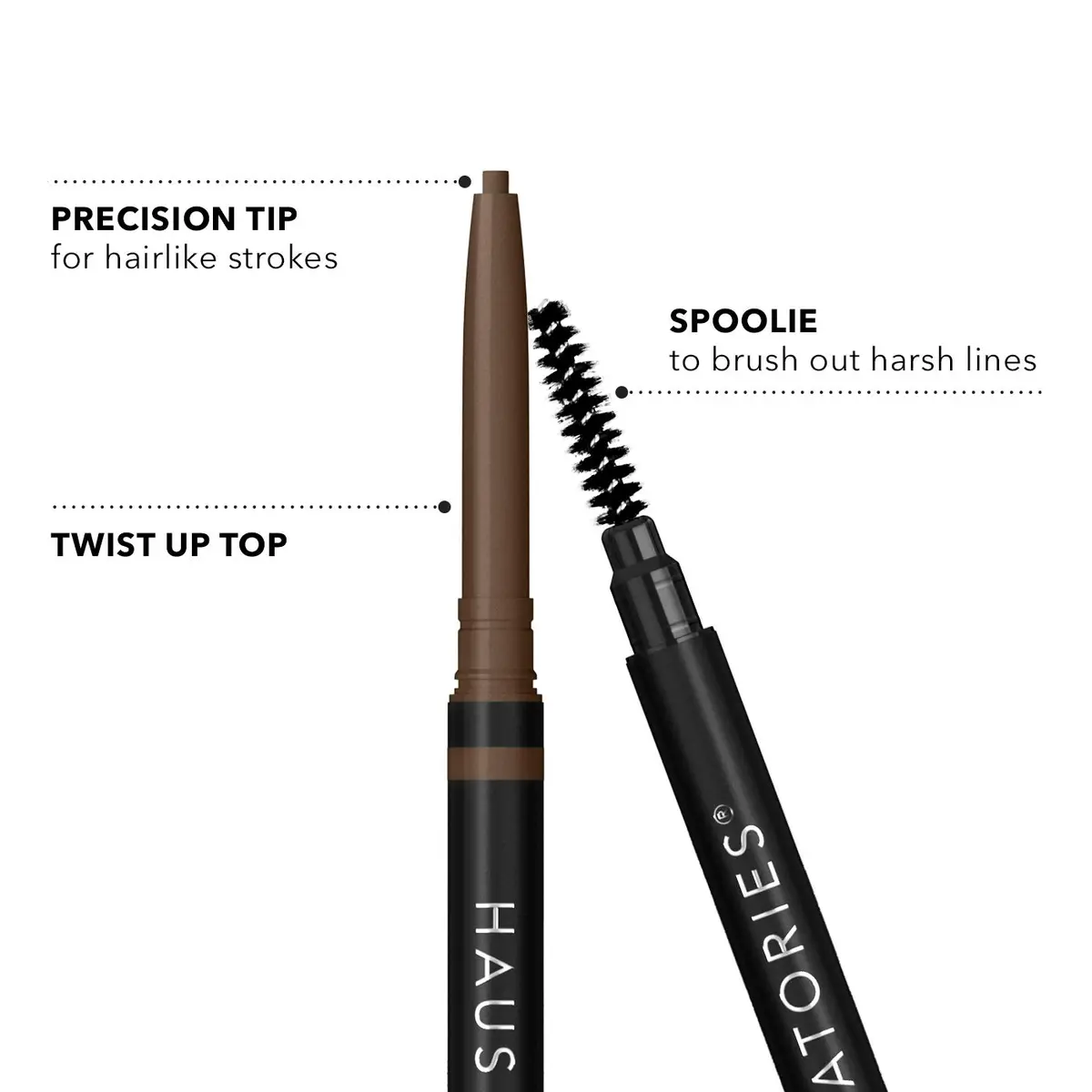 Haus Laboratories THE EDGE Micro-Tip Precision Brown Pencil Dark Brown | Cruelty-Free & Unisex - view 4