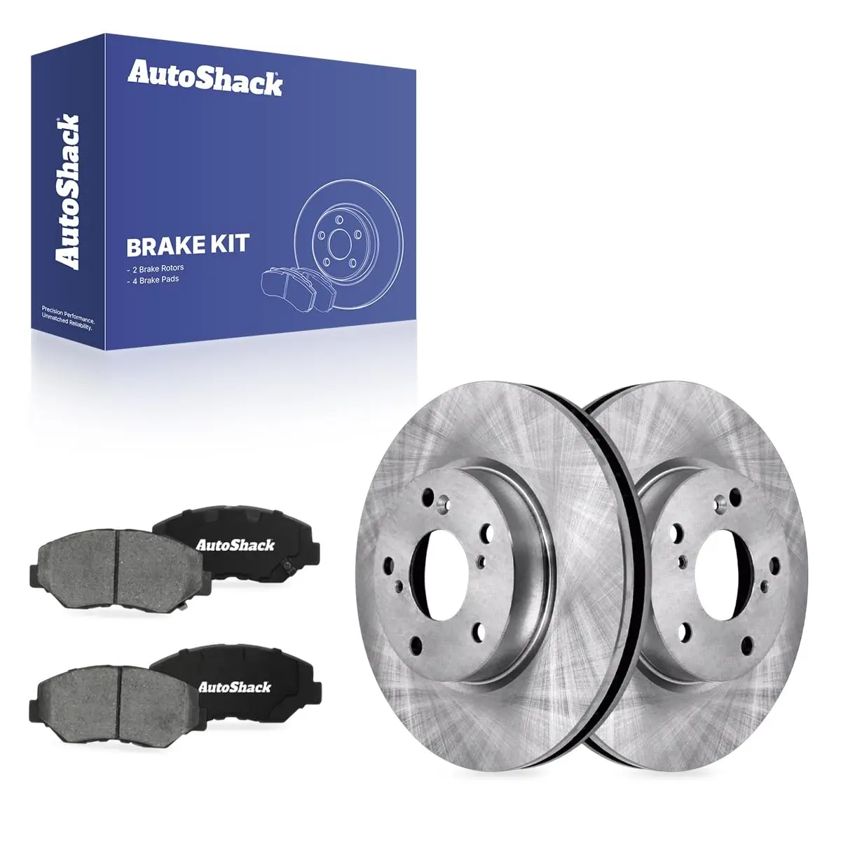 AutoShack Front Brake Rotors Vented 11.1" (281.95 mm) & Ceramic Pads | Dependable Stopping Performance - main product image