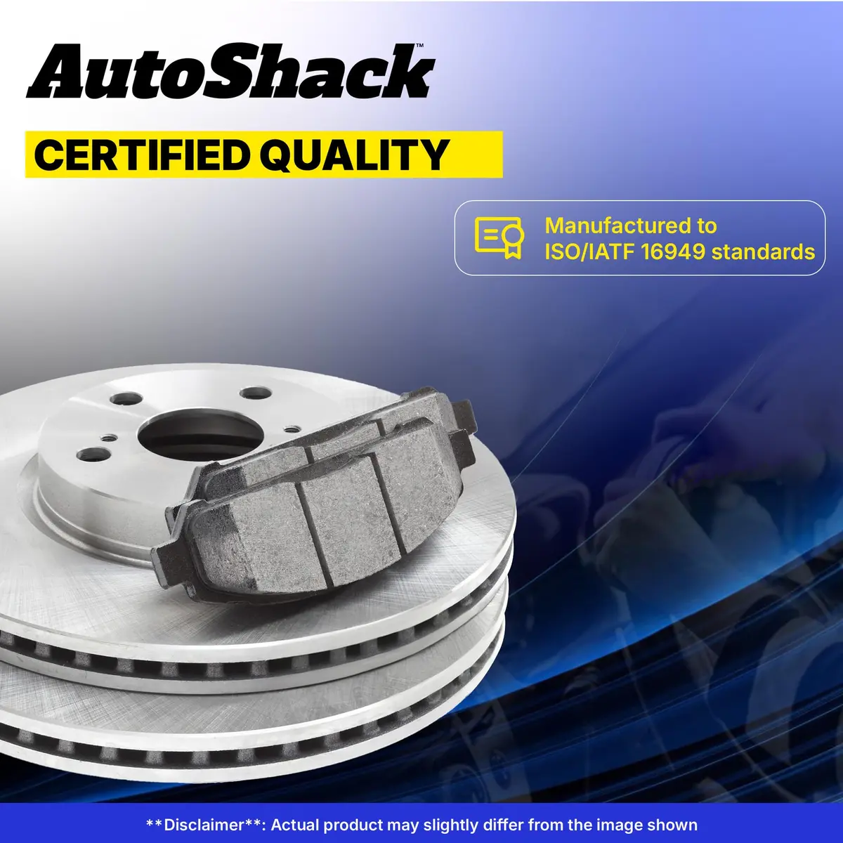 AutoShack Front Brake Rotors Vented 11.1" (281.95 mm) & Ceramic Pads | Dependable Stopping Performance - view 5