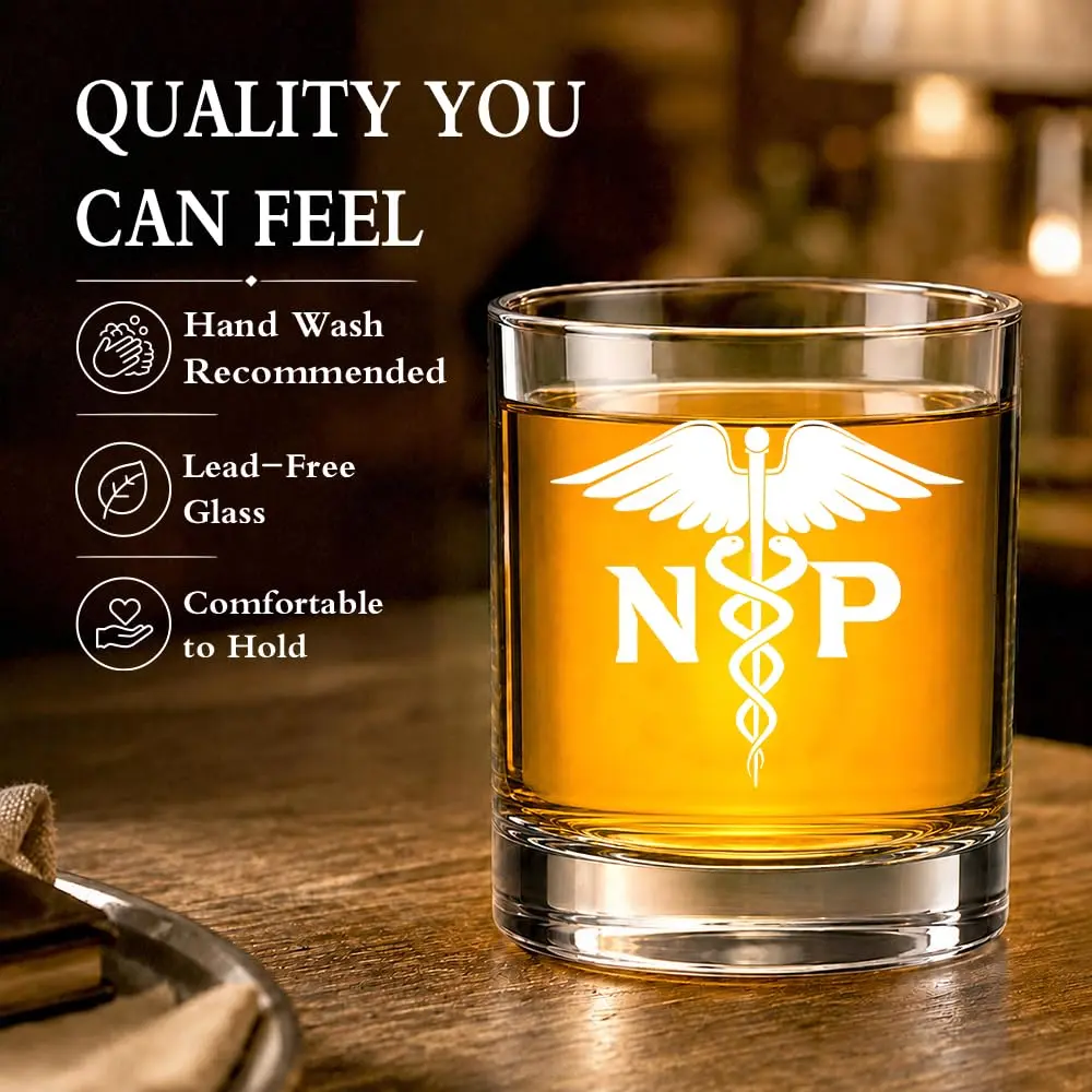 AGMDESIGN Nurse Practitioner Whiskey Glass 11 oz | Double Sided Funny Good Day Bad Day - view 3