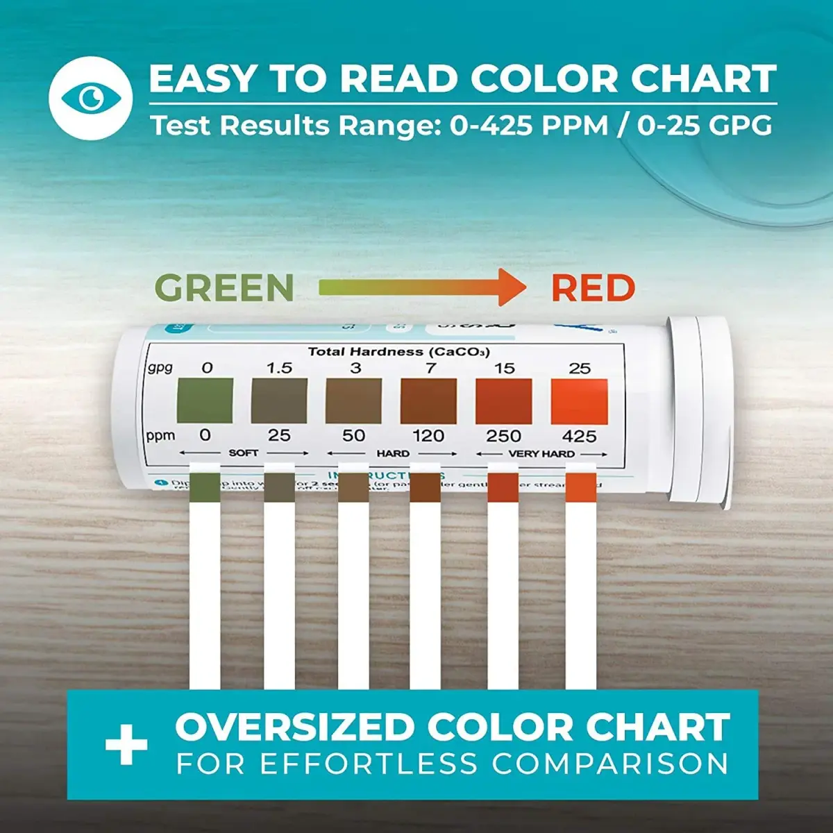 VARIFY Water Hardness Test Kit 150 Strips | Test Drinking Water, Wells, Pools, Spas - view 3