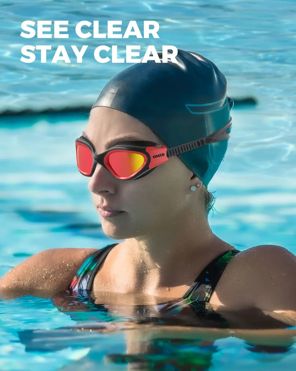 OMID Polarized Swim Goggles for Adults | 180° Wide View Anti-fog, UV Protection, Leak-proof - view 6