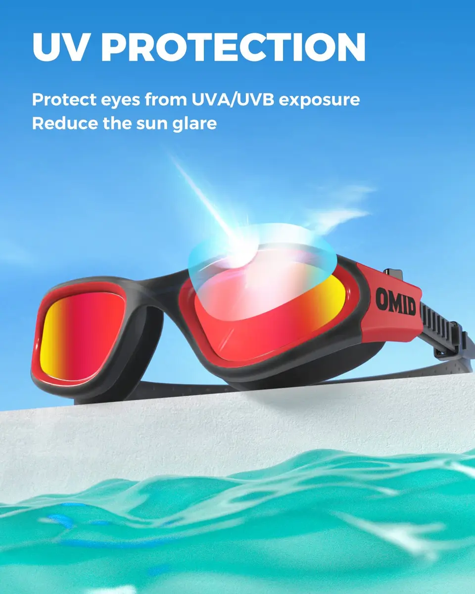 OMID Polarized Swim Goggles for Adults | 180° Wide View Anti-fog, UV Protection, Leak-proof - view 3