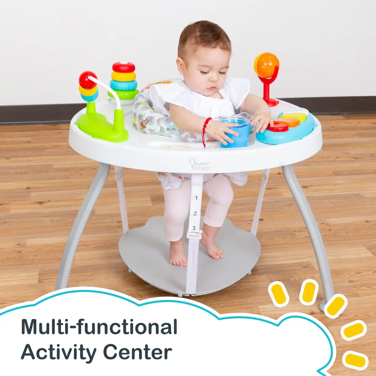 Smart Steps Bounce N’ Play 3-in-1 Activity Center, Woodland Walk | Converts to Flat Table, 360° Seat, Removable Toys - view 2