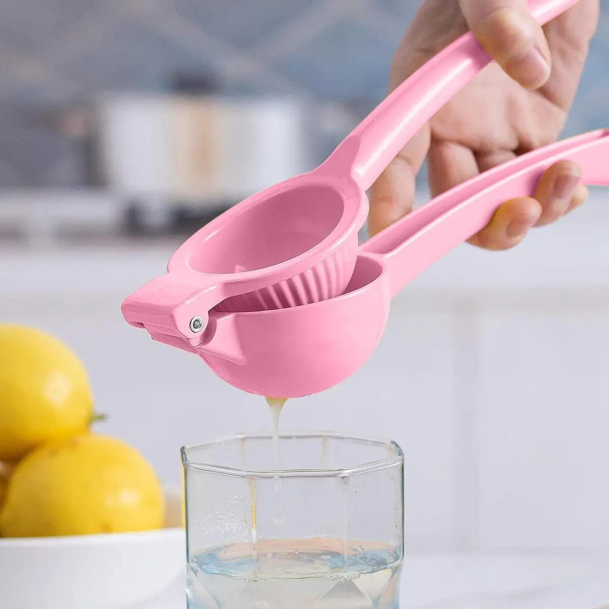 YI LIGHTING Metal Manual Citrus Lemon Lime Squeezer Juicer, Fruit Juicer, Metal, Kitchen Tool (Pink) | Efficient Extraction - view 3