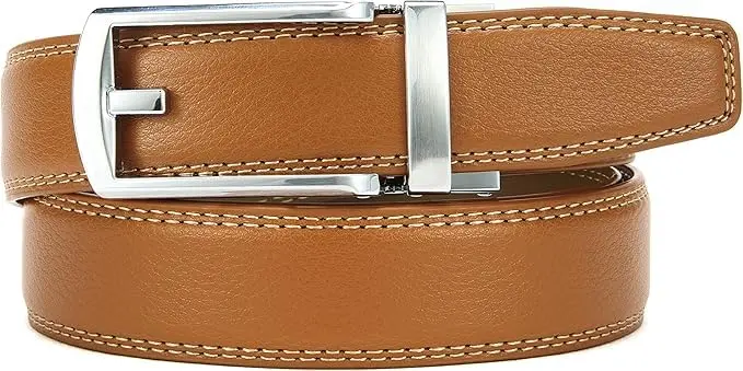 CHAOREN Ratchet Belt Replacement Strap 1 1/4" Litchi Light Brown | Genuine Leather, Adjustable Fit - view 7