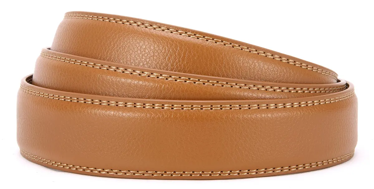 CHAOREN Ratchet Belt Replacement Strap 1 1/4" Litchi Light Brown | Genuine Leather, Adjustable Fit - view 4