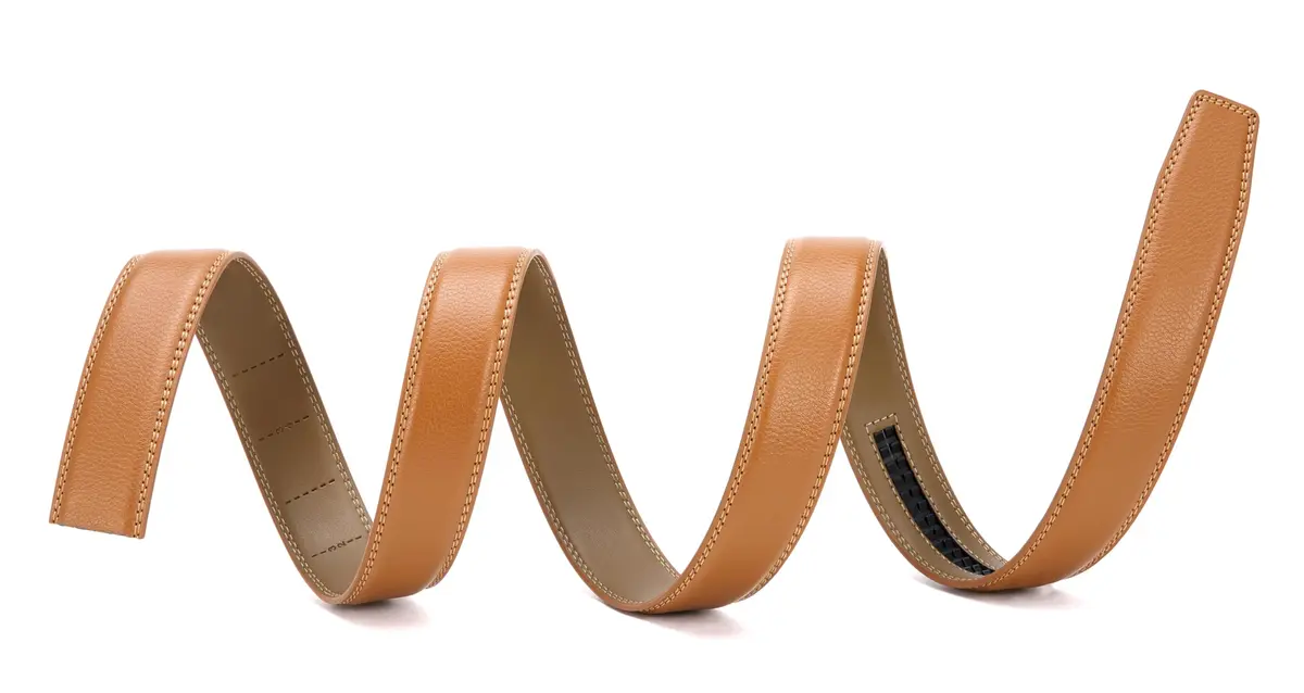 CHAOREN Ratchet Belt Replacement Strap 1 1/4" Litchi Light Brown | Genuine Leather, Adjustable Fit - view 5