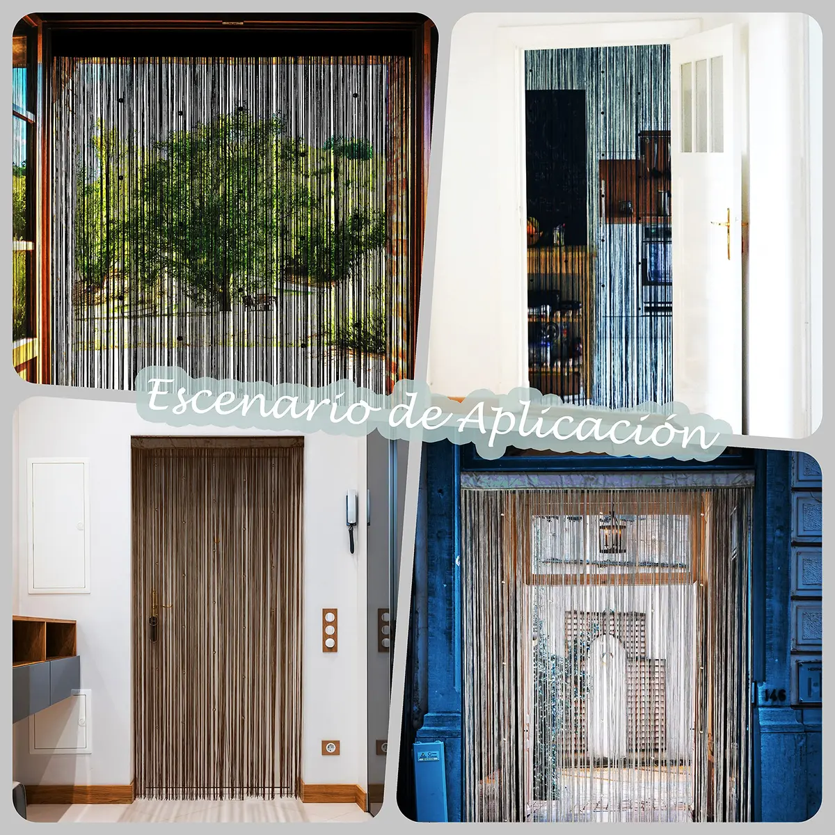YaoYue Beaded Door String Curtain for Doorway 39"W x 110"L Black | Eco-Friendly Polyester, Room Divider & Door Privacy - view 6