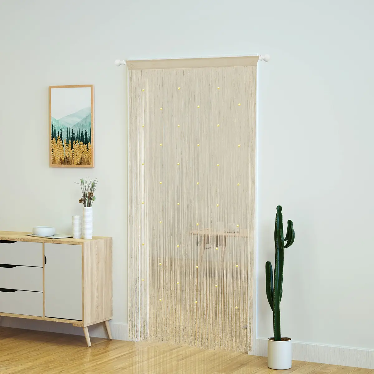 YaoYue Beaded Door String Curtain 39"W x 110"L | Elegant Room Divider & Doorway Decor - view 3