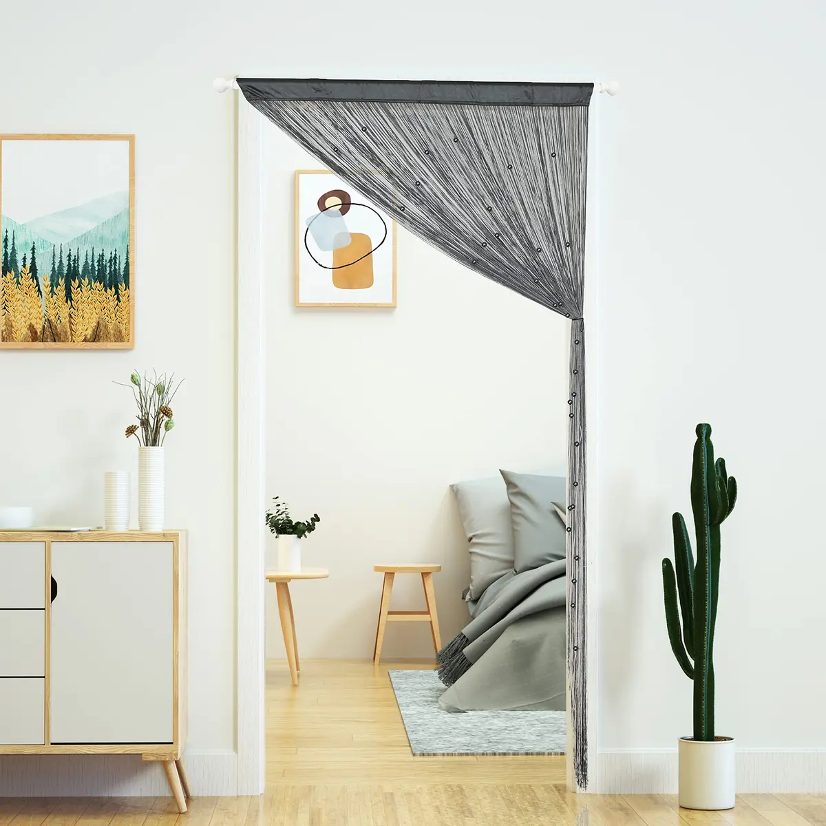 YaoYue Beaded Door String Curtain 39"W x 110"L | Eco-friendly Polyester, Room Divider & Doorway Decor - view 7