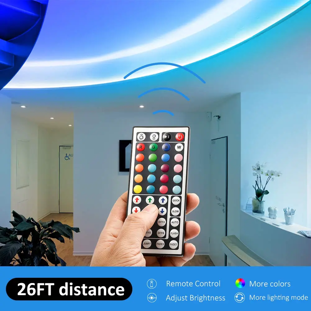 DAYBETTER 32.8 ft LED Strip Lights Color Changing | Remote & Power Supply Kit for Indoor Use - view 4