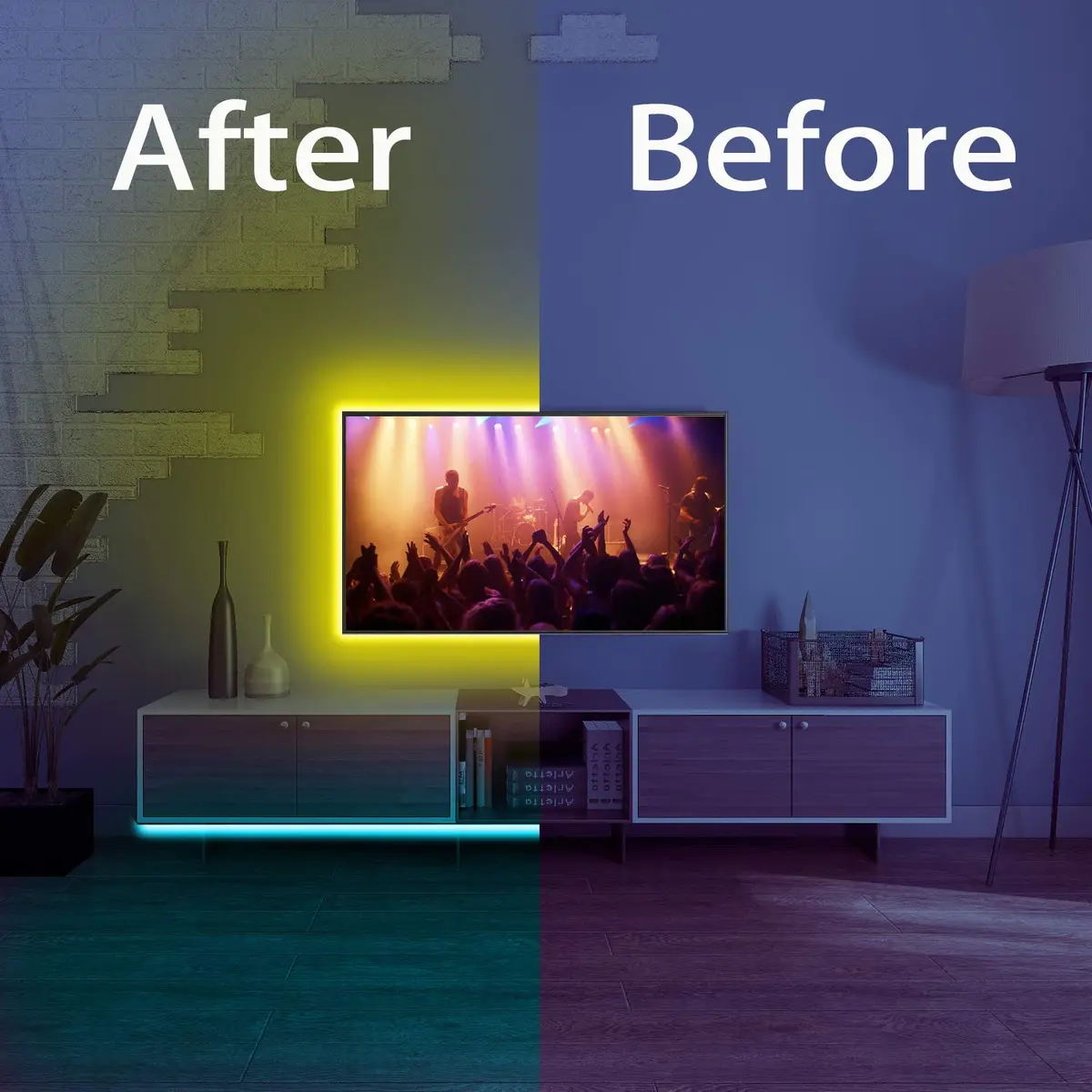 DAYBETTER 32.8 ft LED Strip Lights Color Changing | Remote & Power Supply Kit for Indoor Use - view 6
