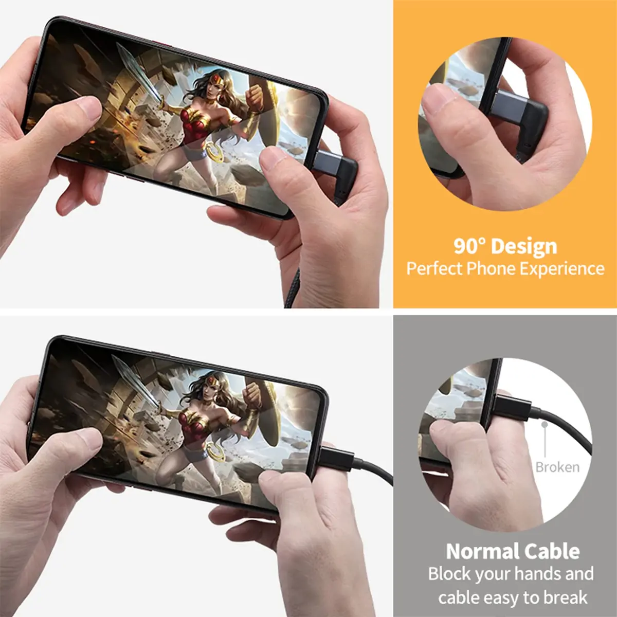 UseBean Right Angle USB C Extension Cable 1m (3.3FT) | 10Gbps Data & 4K Video - view 2