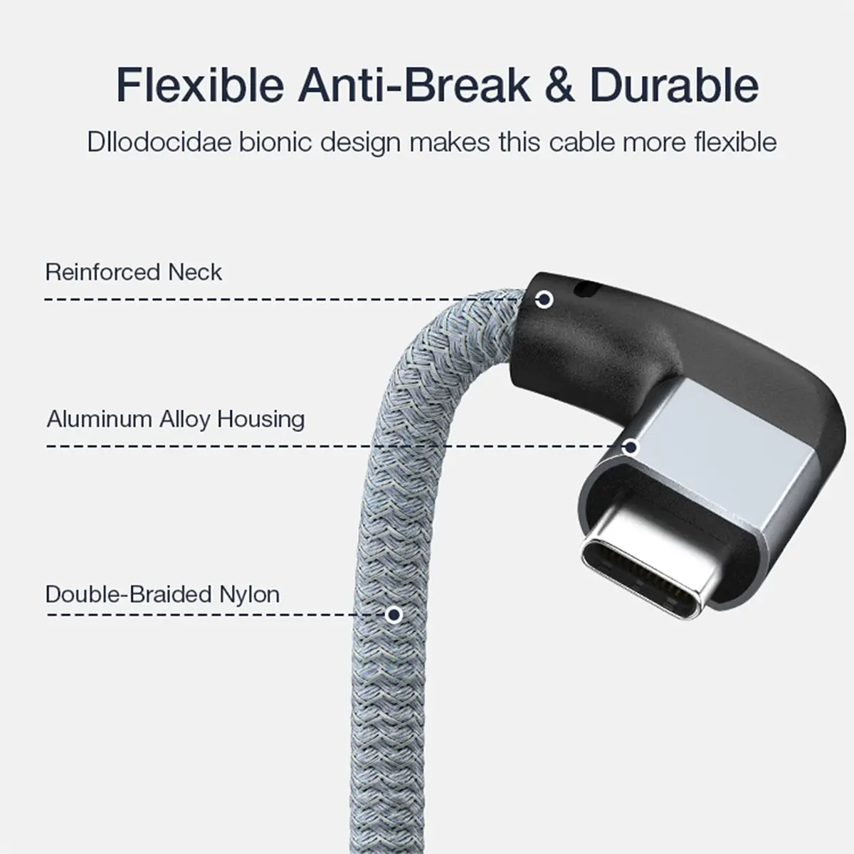UseBean 90 Degree USB C Extension Cable 1.6FT (0.49m) | USB 3.2 Gen 2 20Gbps 100W PD 4K@60Hz - view 5