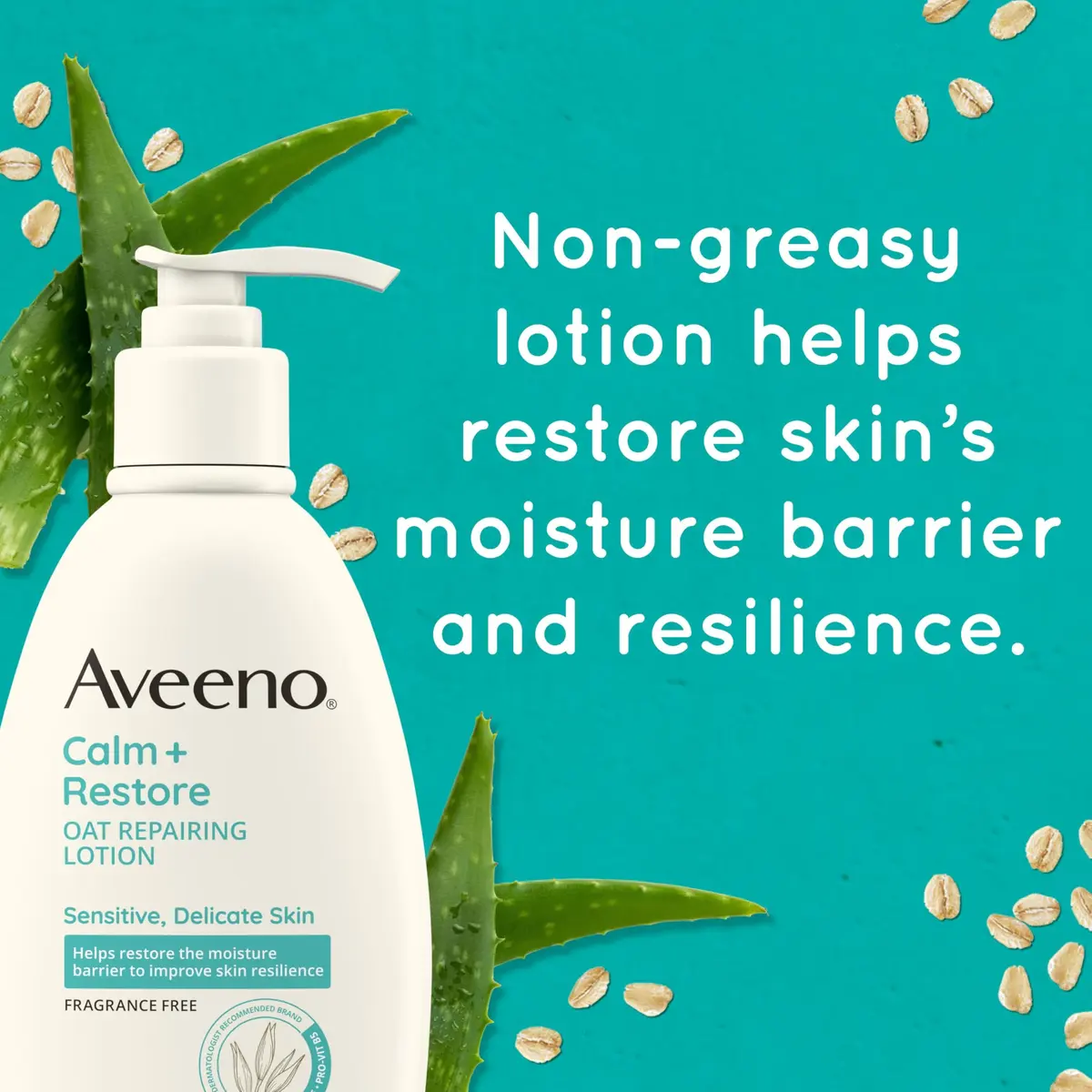 Aveeno Calm + Restore Repairing Body Lotion 12 oz | Fragrance-Free Sensitive Skin Moisturizer - view 6