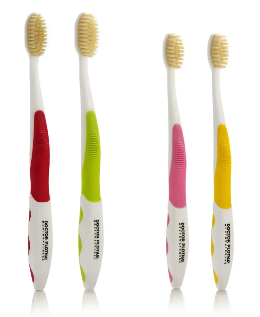 MOUTHWATCHERS Soft Flossing Manual Toothbrush Family Pack, 4 Count | Dentist-Designed for Deep Clean - main product image