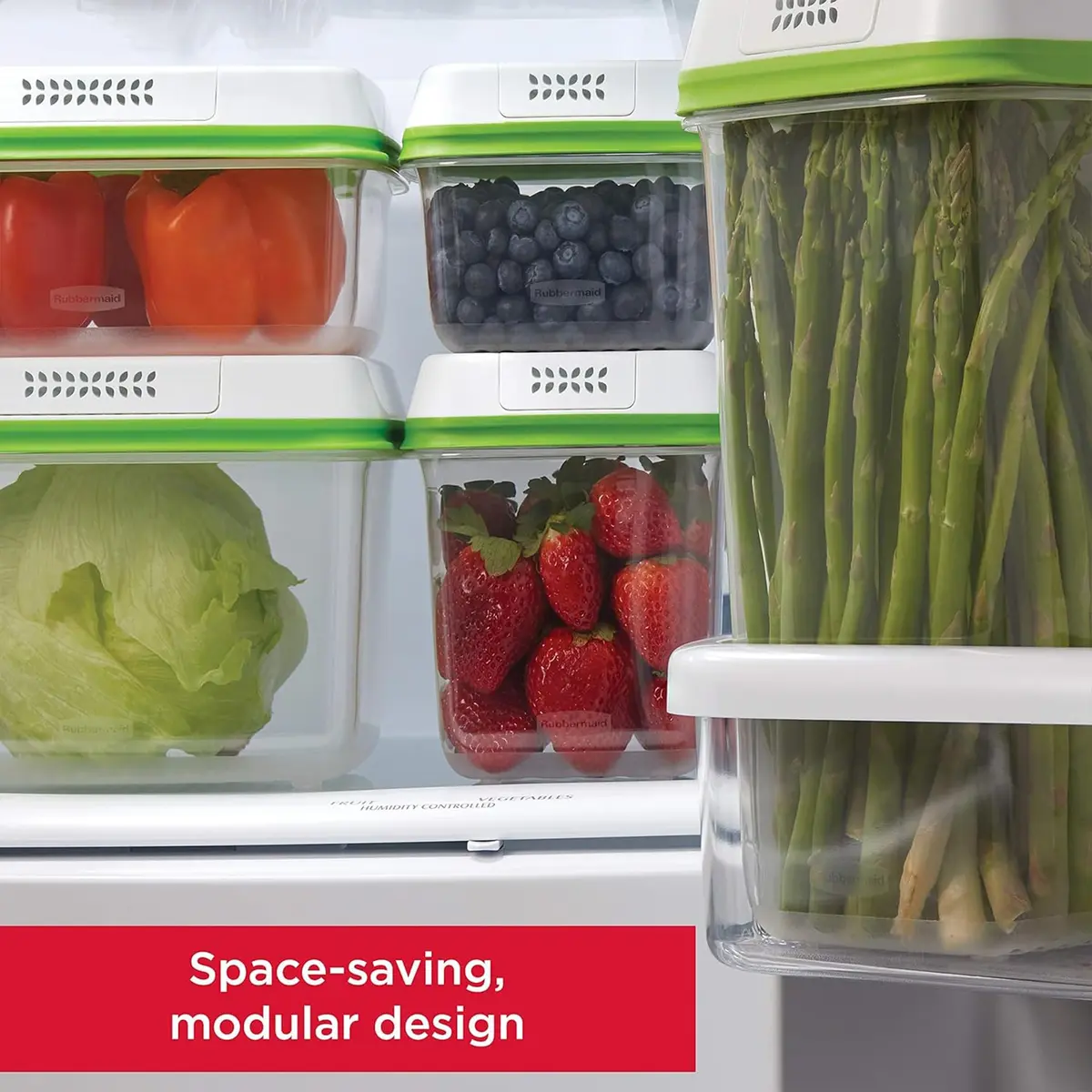 Rubbermaid FreshWorks Produce Containers, Medium/Large, 6-Piece Set | Keeps Produce Fresher Longer - view 4