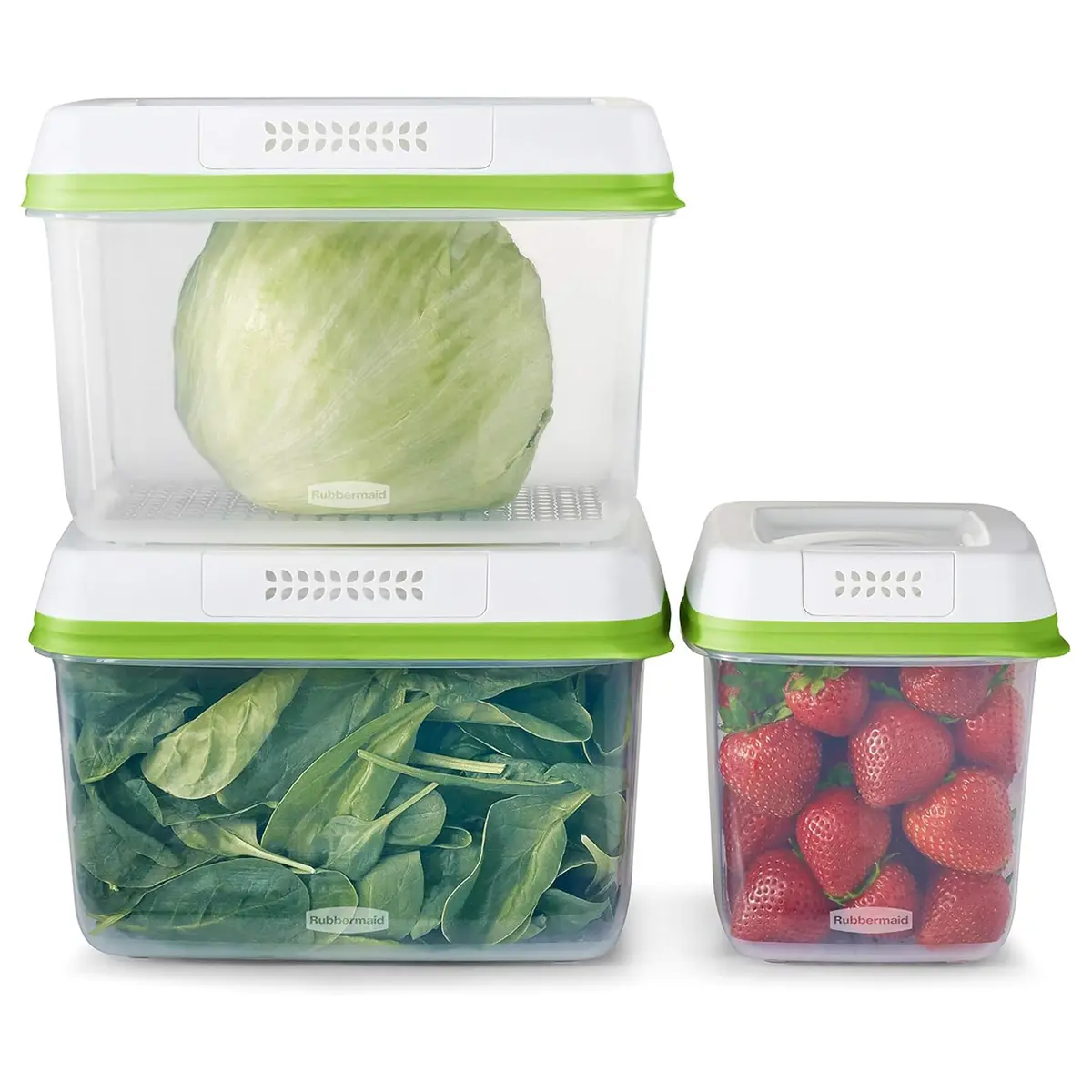 Rubbermaid FreshWorks Produce Containers, Medium/Large, 6-Piece Set | Keeps Produce Fresher Longer - main product image