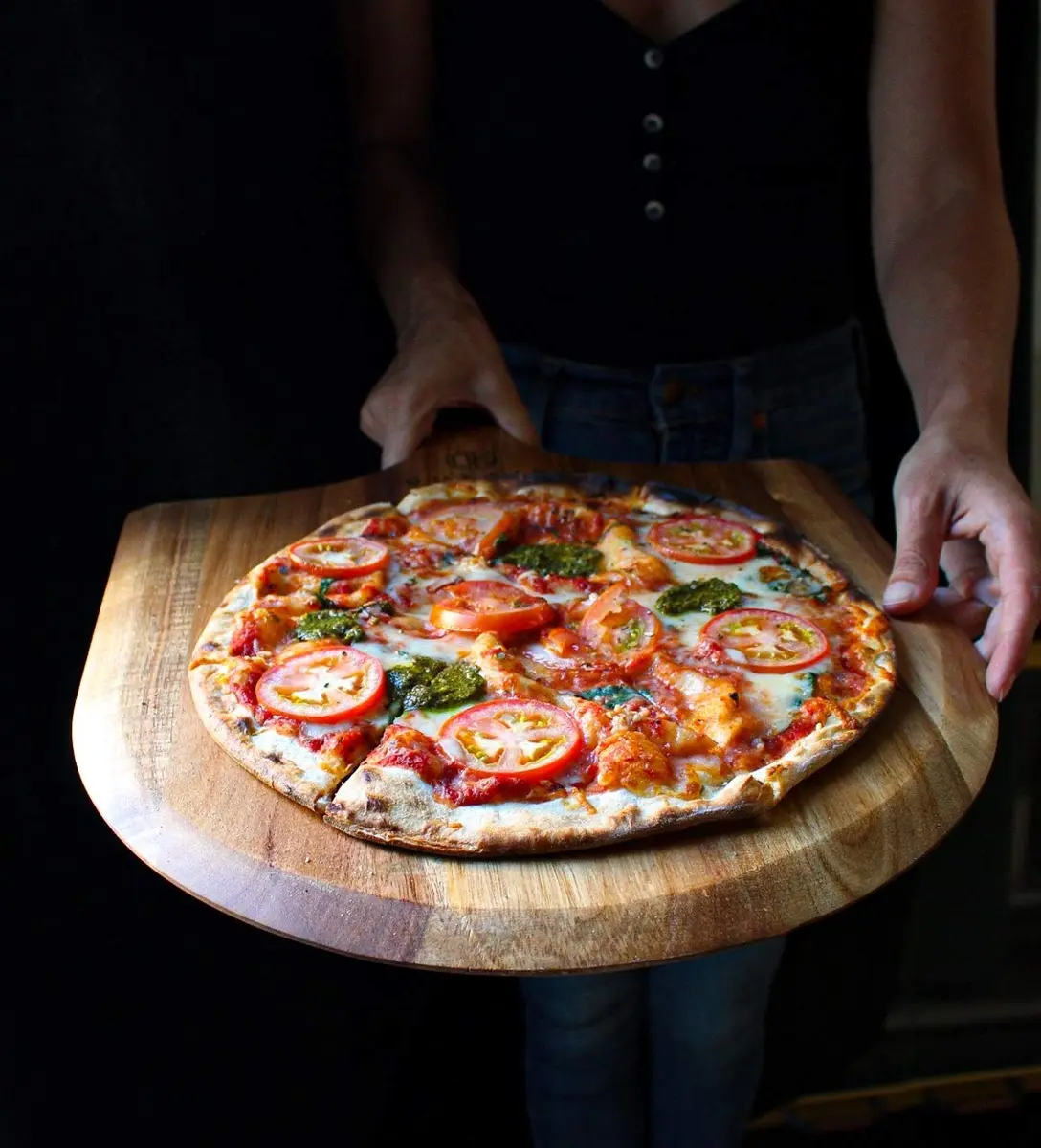 dylan n duke Premium Acacia Pizza Peel (Extra Large) 14" W x16" L | Gourmet Wooden Paddle for Pizza - view 5
