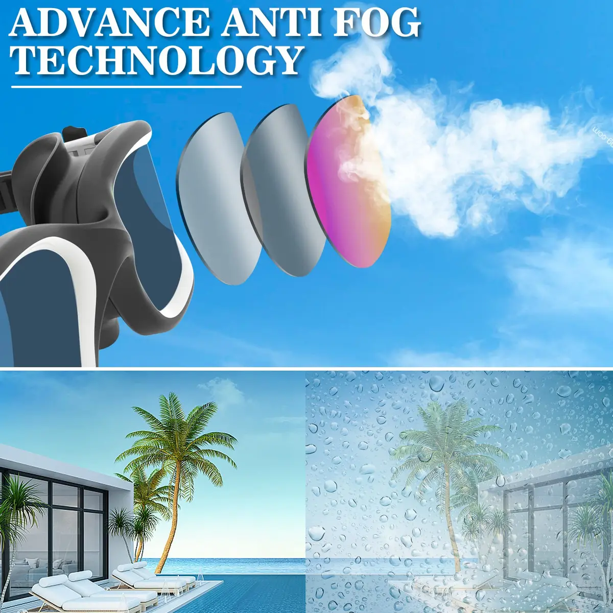 WIN.MAX Polarized Swimming Goggles with Anti-Fog & UV Protection | 156 g (5.5 oz) Pack of 1 - view 6