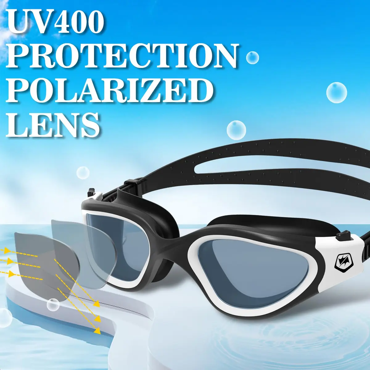 WIN.MAX Polarized Swimming Goggles with Anti-Fog & UV Protection | 156 g (5.5 oz) Pack of 1 - view 2