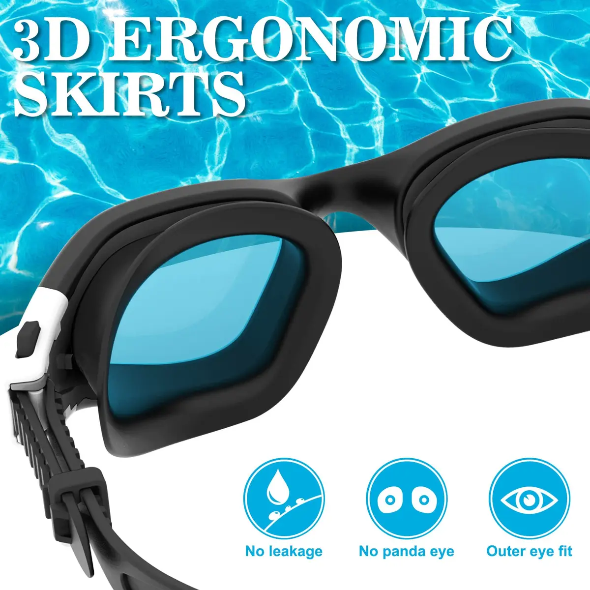 WIN.MAX Polarized Swimming Goggles with Anti-Fog & UV Protection | 156 g (5.5 oz) Pack of 1 - view 4