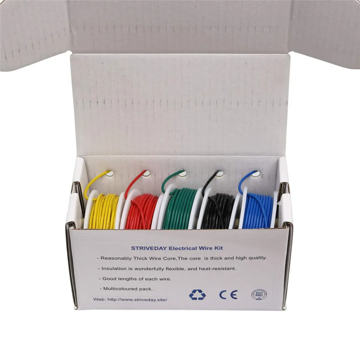 striveday FEP Teflon High Temperature Wire 26AWG (500m Total / 2625 ft) | 300V Rated, -65°C to +200°C - view 2