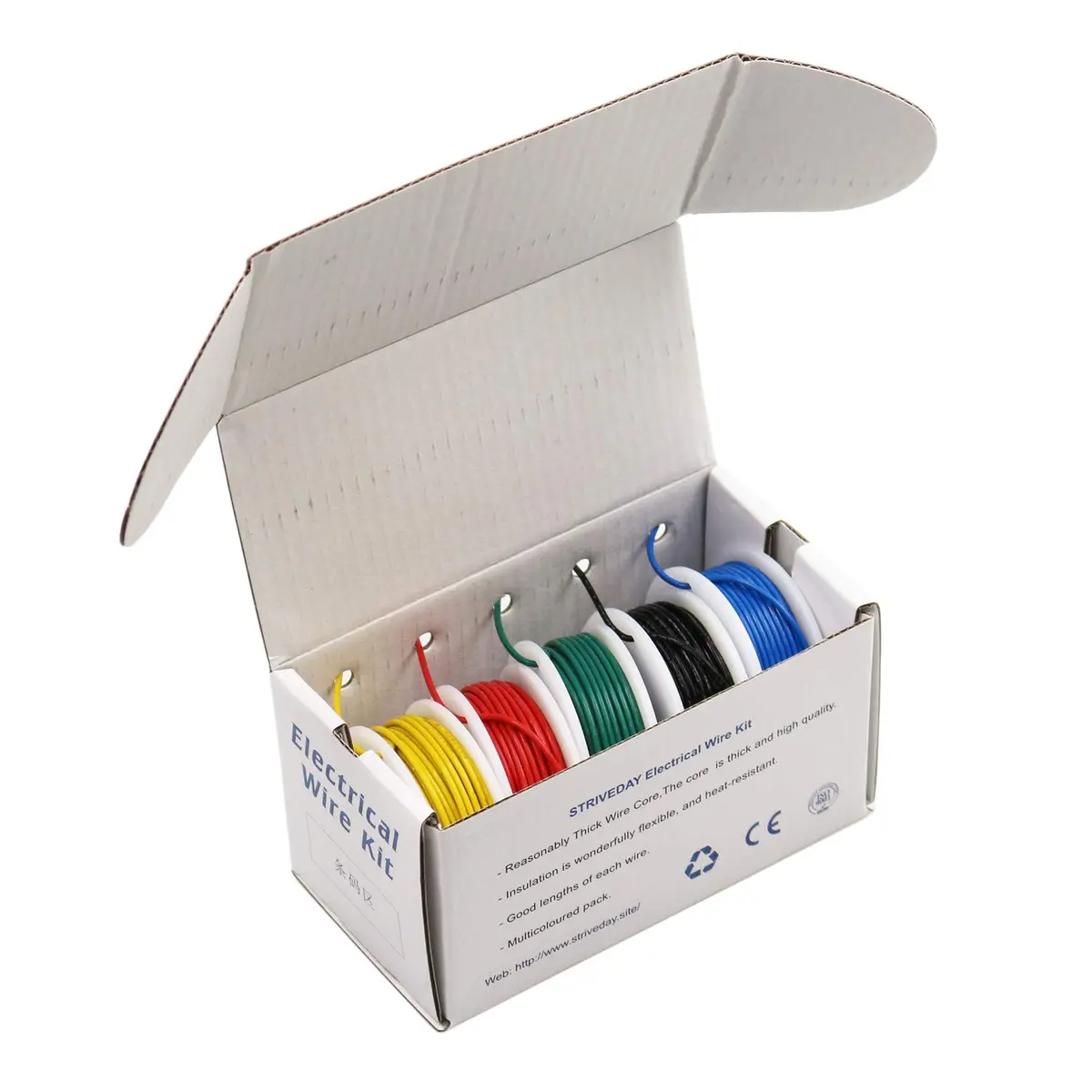 striveday FEP Teflon High Temperature Wire 28AWG (0.32mm) — 300V, 200°C Rated, 5 Colors, 10m Each | Internal Electronic Connections - view 5