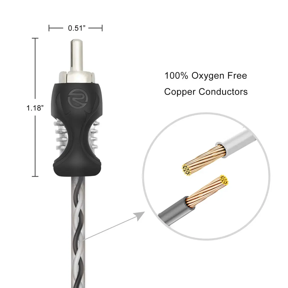 RECOIL Echo Series 17ft (5.18m) 4 Channel RCA Audio Cable | Twisted Pair Noise Reduction - view 2