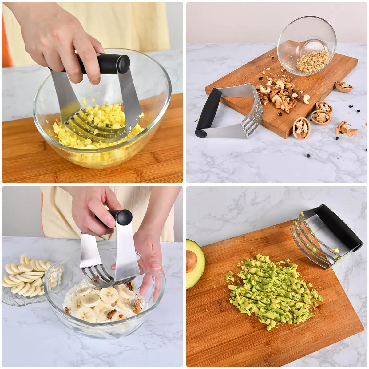 Angadona Complete Pastry Tool Set with Silicone Baking Mat, Biscuit Cutters, Dough Blender & Scraper | 8-Piece Set - view 6