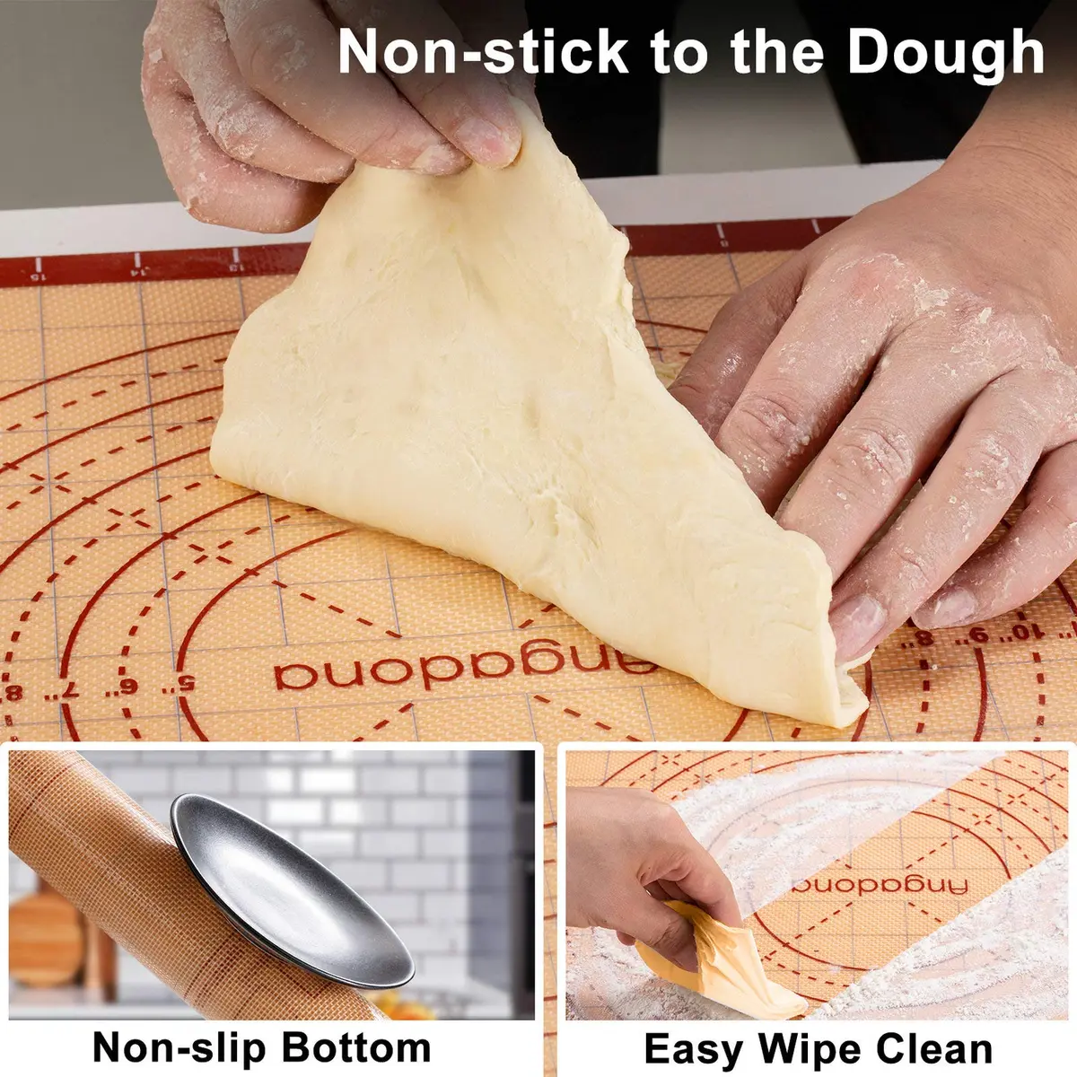 Angadona Complete Pastry Tool Set with Silicone Baking Mat, Biscuit Cutters, Dough Blender & Scraper | 8-Piece Set - view 7