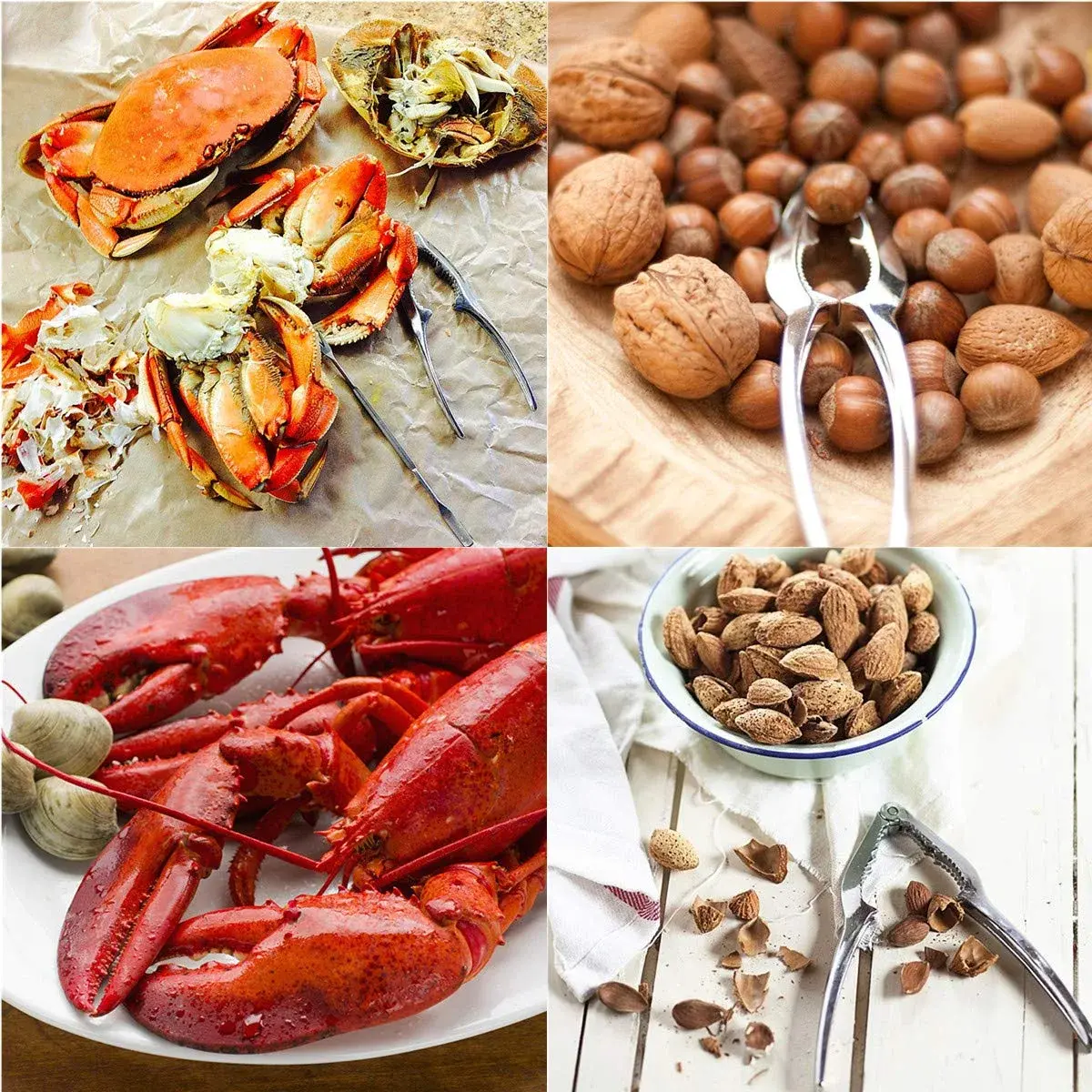 Ajmyonsp 3-Piece Stainless Steel Crab & Nut Cracker Set with Storage Bag | Heavy Duty Zinc Alloy Tools - view 6