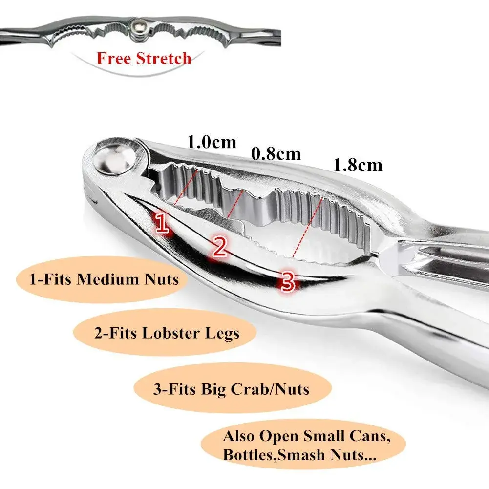 Ajmyonsp 3-Piece Stainless Steel Crab & Nut Cracker Set with Storage Bag | Heavy Duty Zinc Alloy Tools - view 3