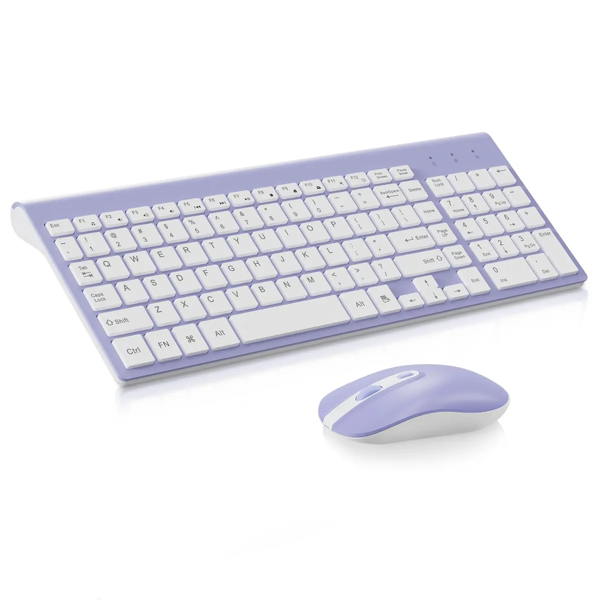 cimetech Wireless Keyboard and Mouse Combo Purple White | Scissor-Switch Keys & Silent Click - main product image
