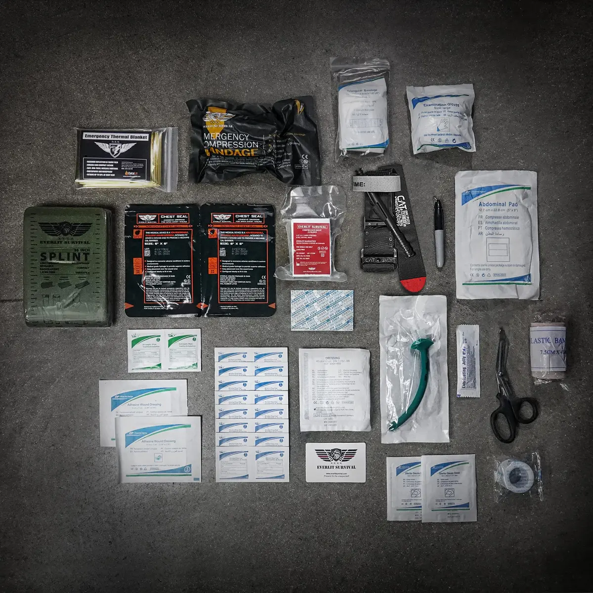 EVERLIT Advanced Emergency Trauma Kit, 92 Piece Set | Military-Grade First Aid for Outdoors & Disasters - view 6