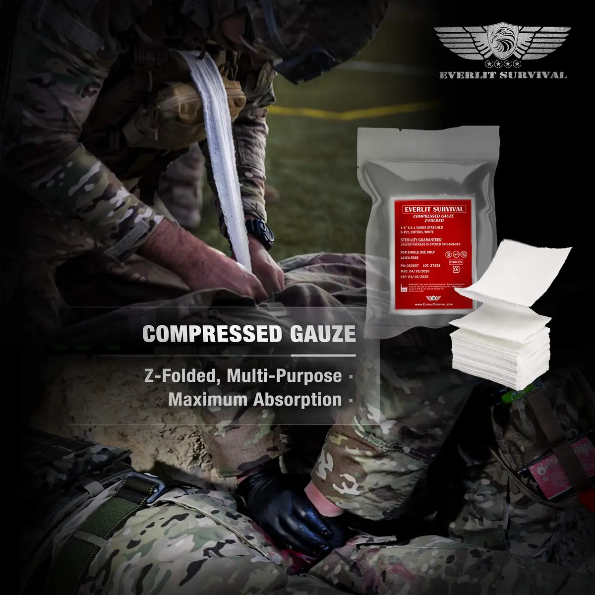 EVERLIT Advanced Emergency Trauma Kit, 92 Piece Set | Military-Grade First Aid for Outdoors & Disasters - view 7