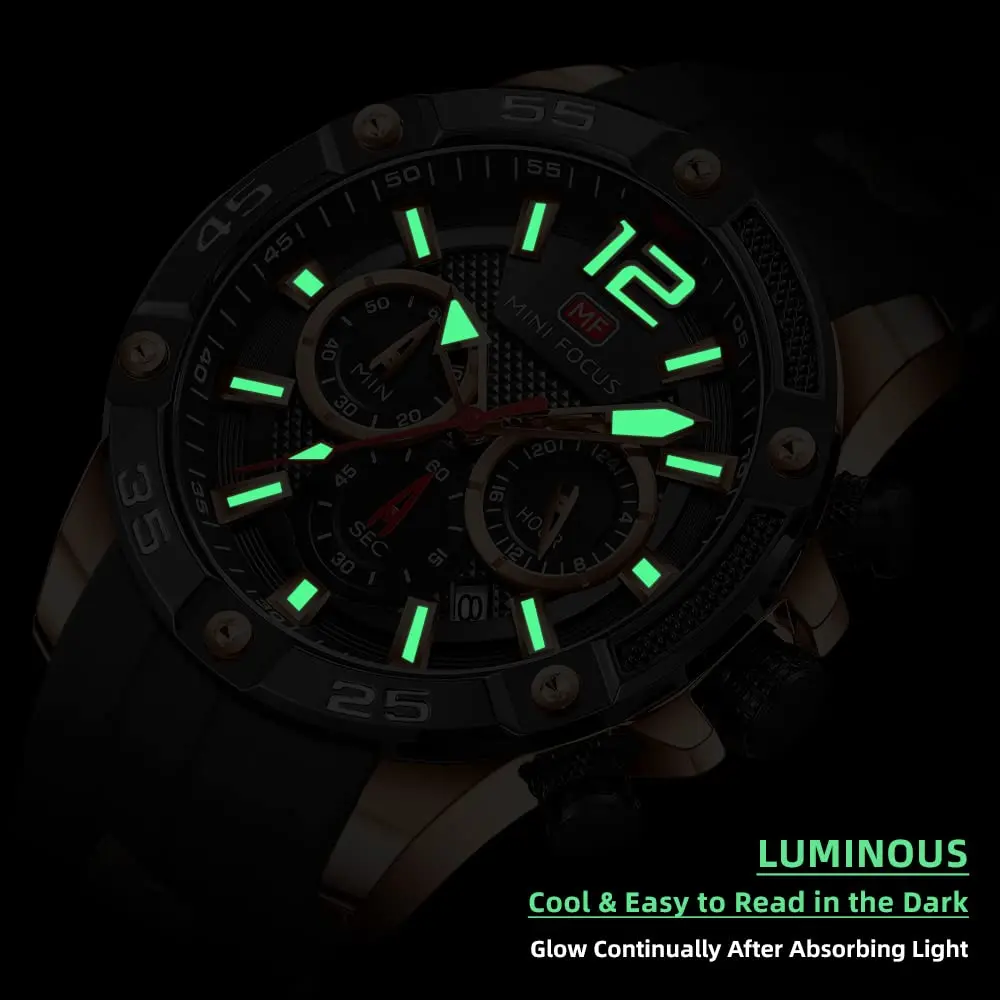 MF MINI FOCUS Men Watches Chronograph Waterproof Luminous Calendar 47mm | Casual Sport Watch for Men - view 4