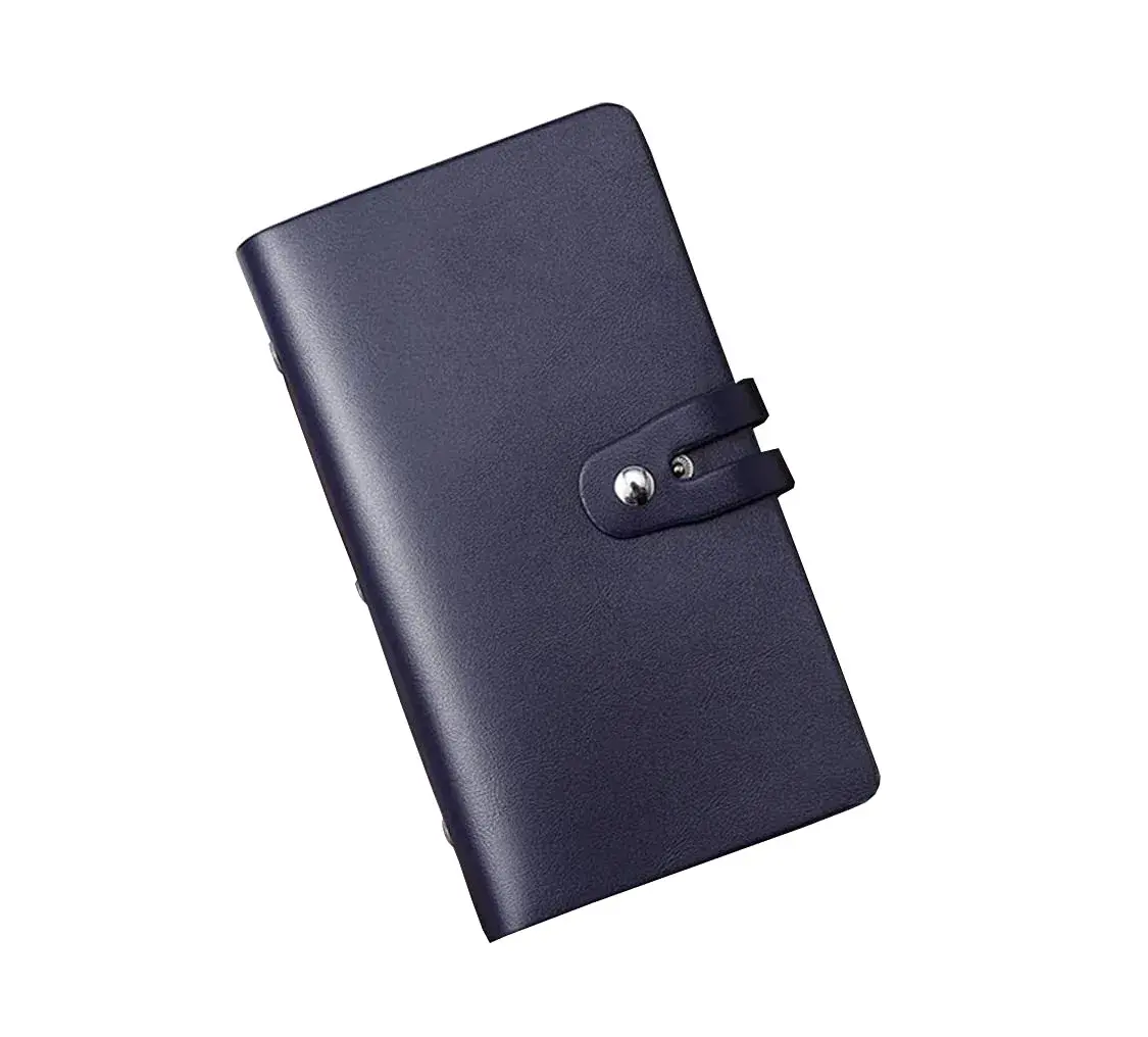 JERLA RFID Credit Card Holder Book - Navy PU Leather, 96 Card Slots - main product image