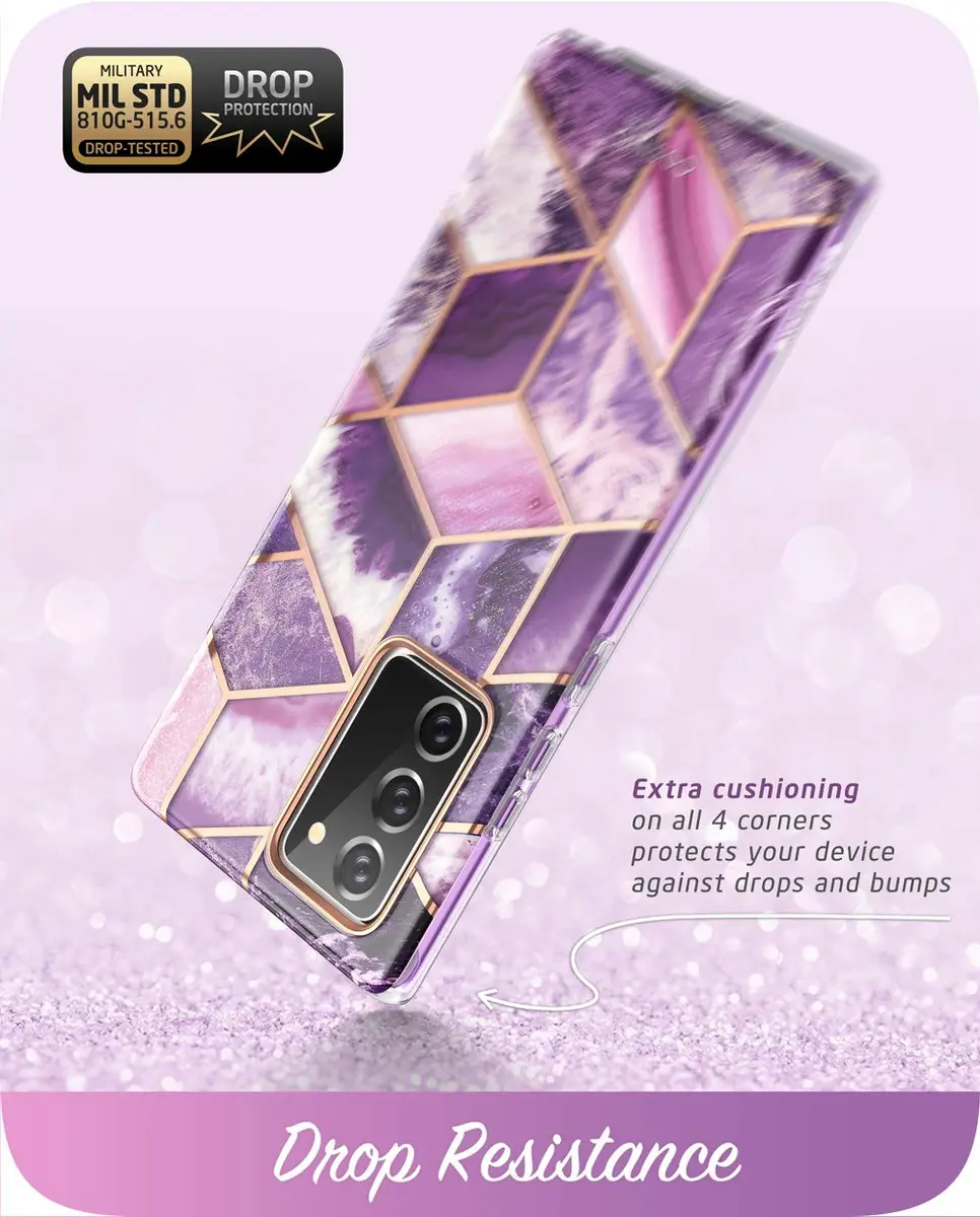 i-Blason Cosmo Series Case for Galaxy Note 20 5G 6.7 in | Marble Purple, Drop Tested - view 5