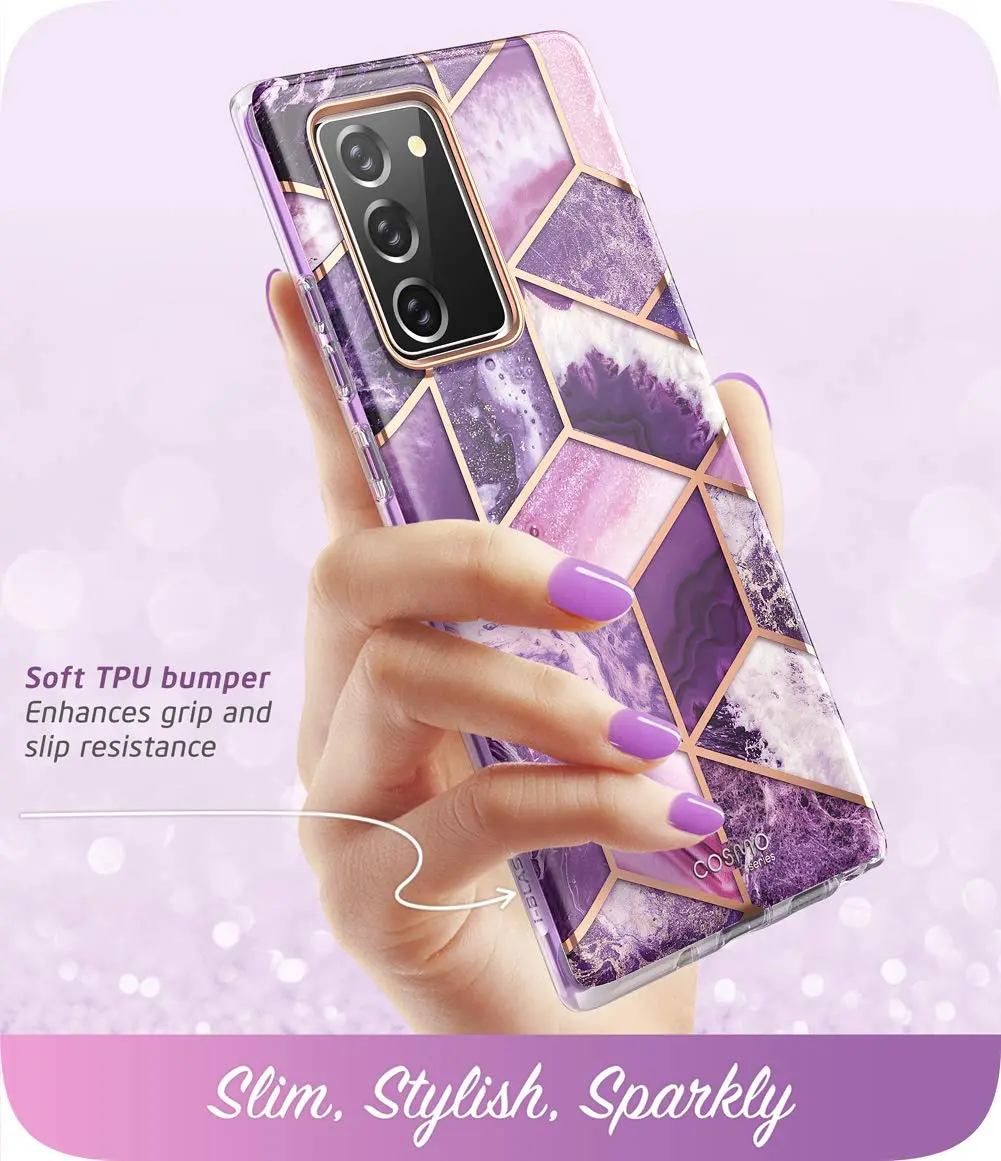 i-Blason Cosmo Series Case for Galaxy Note 20 5G 6.7 in | Marble Purple, Drop Tested - view 3