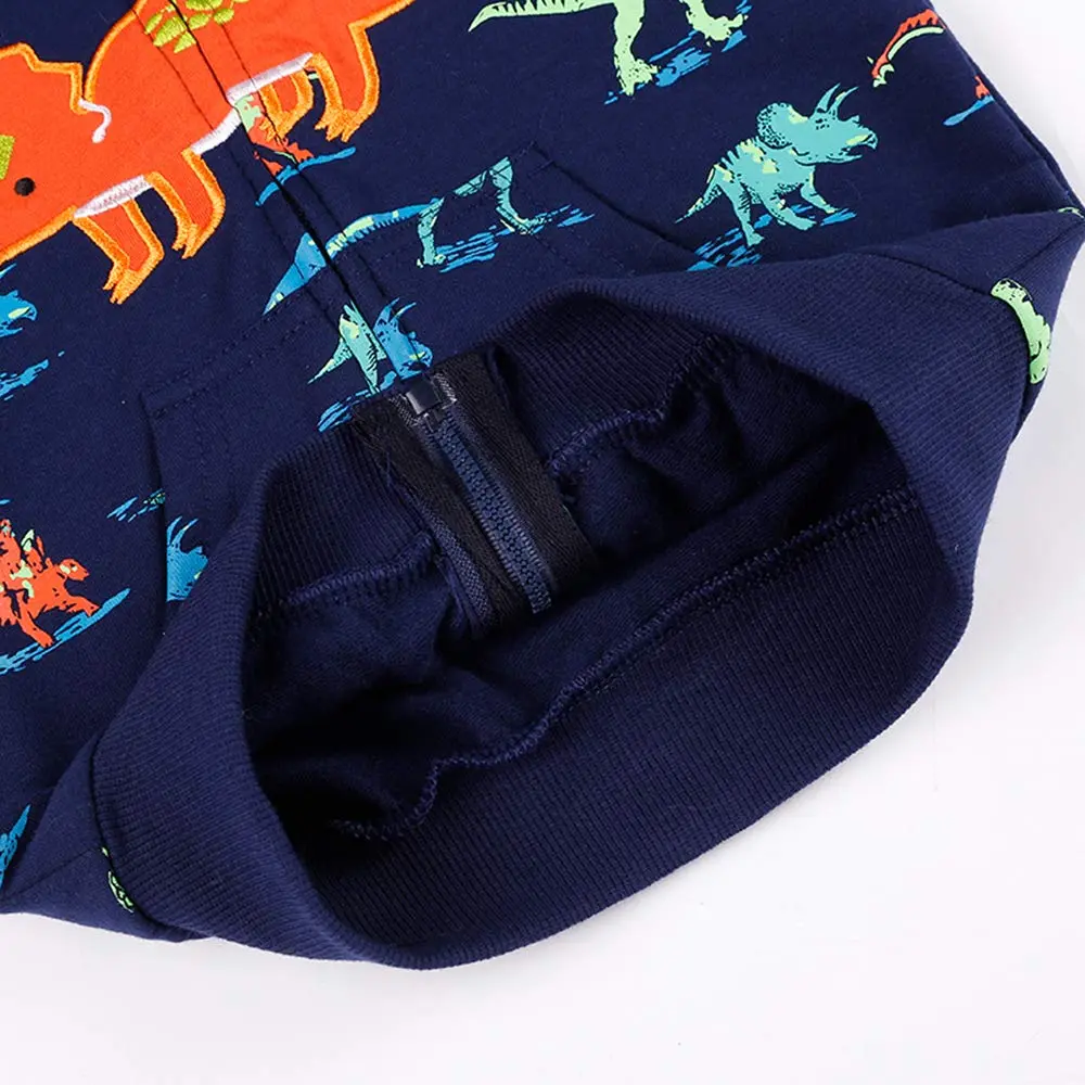 Popshion Toddler Boys Jacket Cartoon Dinosaur Animal Zipper Spring Autumn Hoodies Coat for Kids 1-7 Years (Cute Dinosaur-8039 130) | Lightweight Cotton - view 7