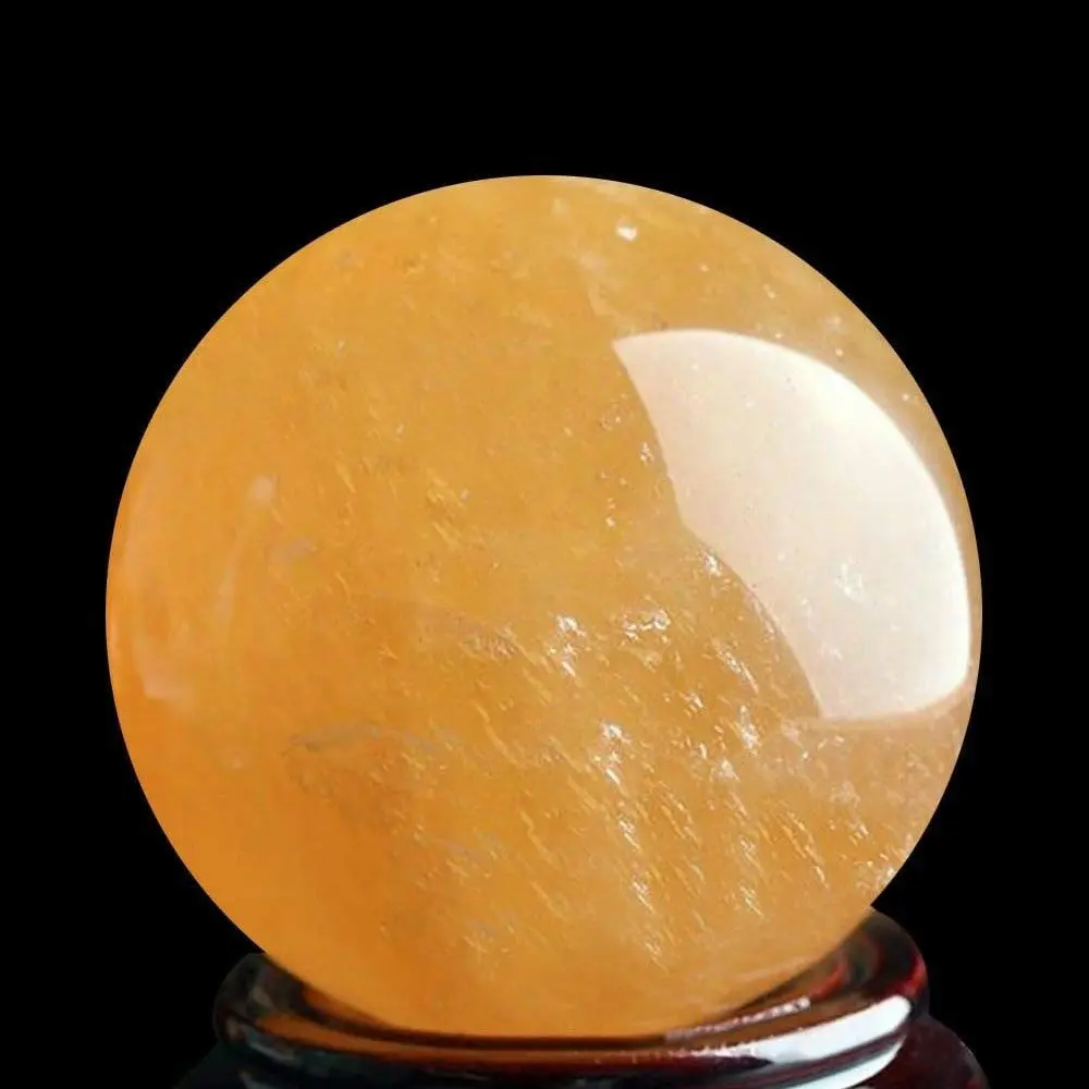 Wixine 40mm Yellow Citrine Quartz Crystal Sphere Ball | Healing Gemstone for Energy & Decor - view 4
