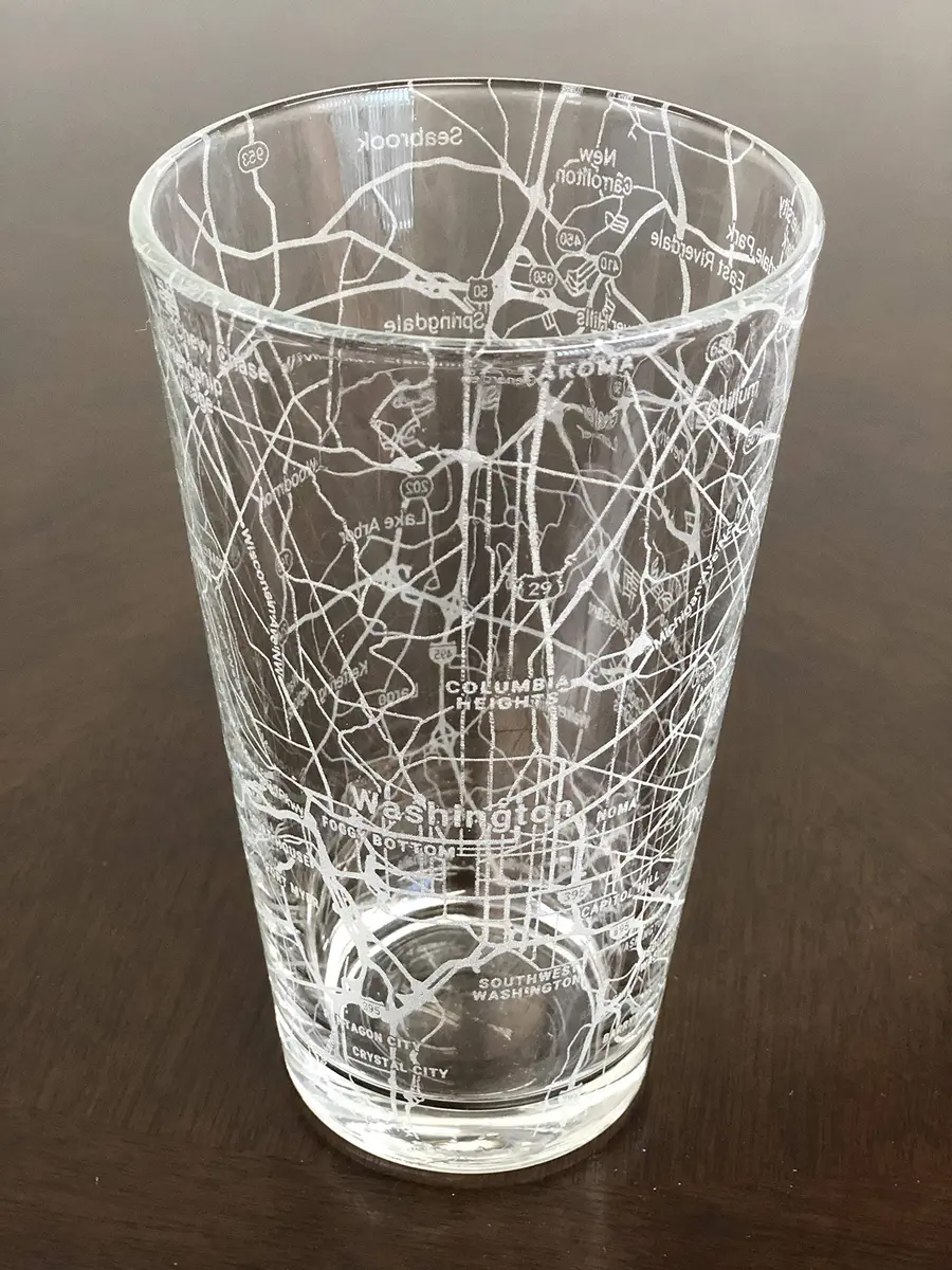 Or Something 16 oz Pint Beer Glass Washington DC Map | Dishwasher Safe & Made in USA (70-120 chars) - main product image