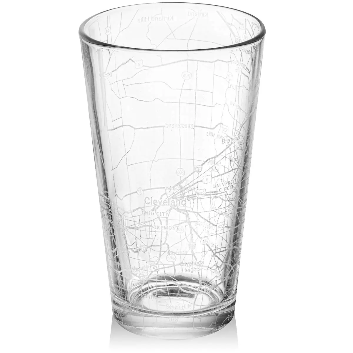 Or Something 16 oz (473 ml) Pint Beer Glass with Cleveland City Map Design | Dishwasher Safe - main product image