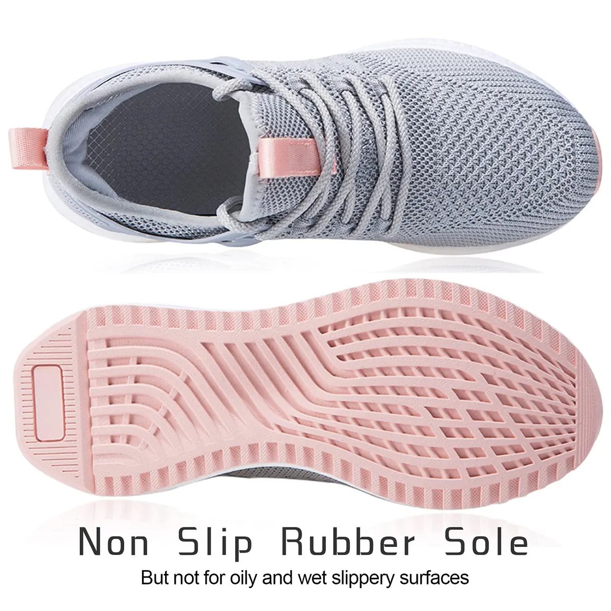 SDolphin Womens Running Tennis Shoes Grey | Breathable Mesh Memory Foam Lightweight - view 3