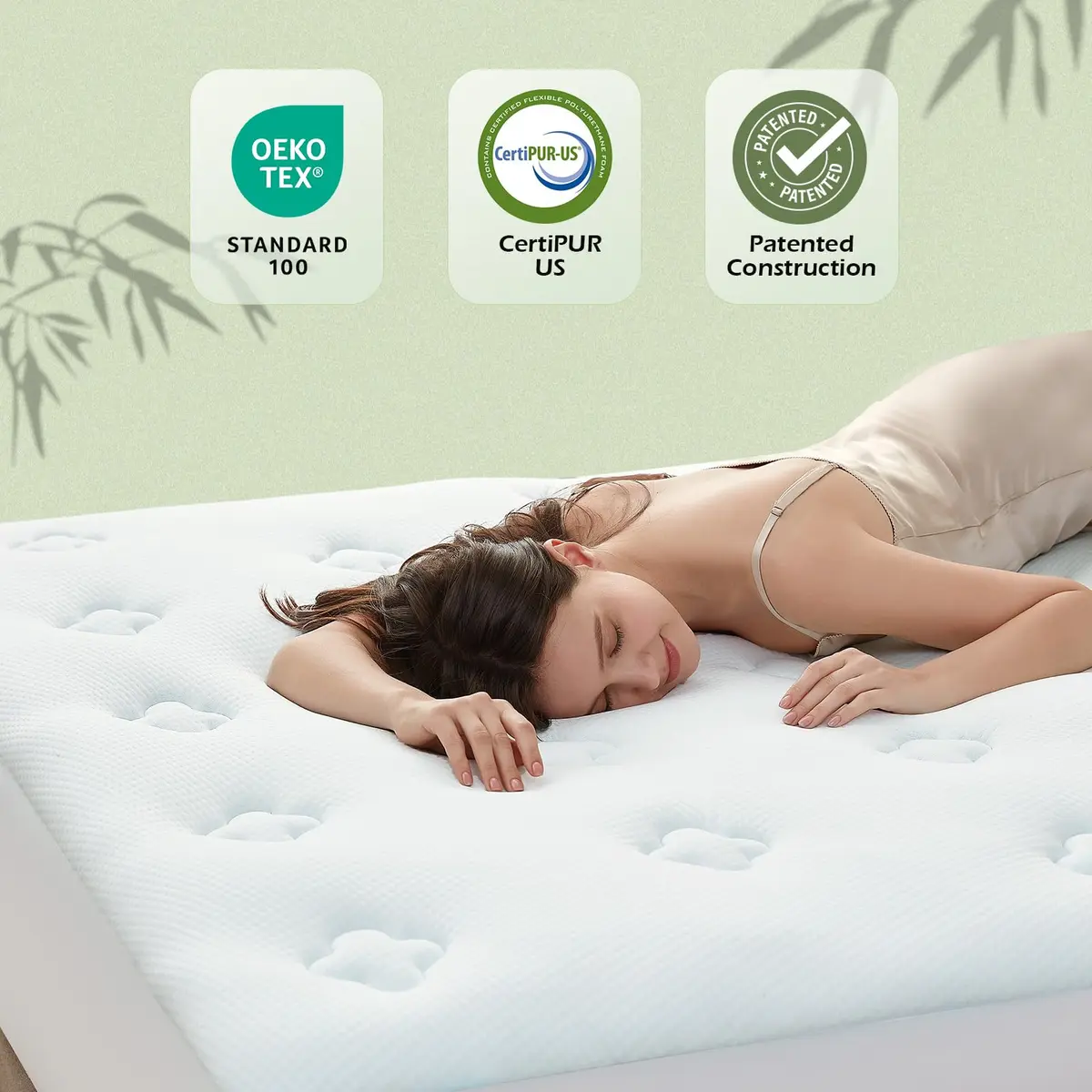 Hansleep Twin Memory Foam Mattress Topper with Gel-Infused Pillow Top Pad 99cm x 190.5cm (39" x 75") | Breathable & Supportive for Back Pain Relief - view 5