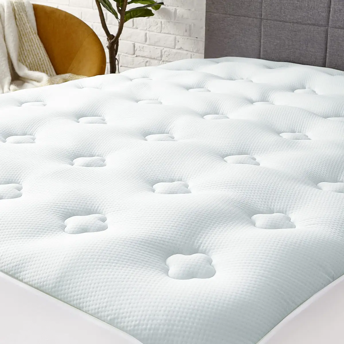 Hansleep Twin Memory Foam Mattress Topper with Gel-Infused Pillow Top Pad 99cm x 190.5cm (39" x 75") | Breathable & Supportive for Back Pain Relief - view 9