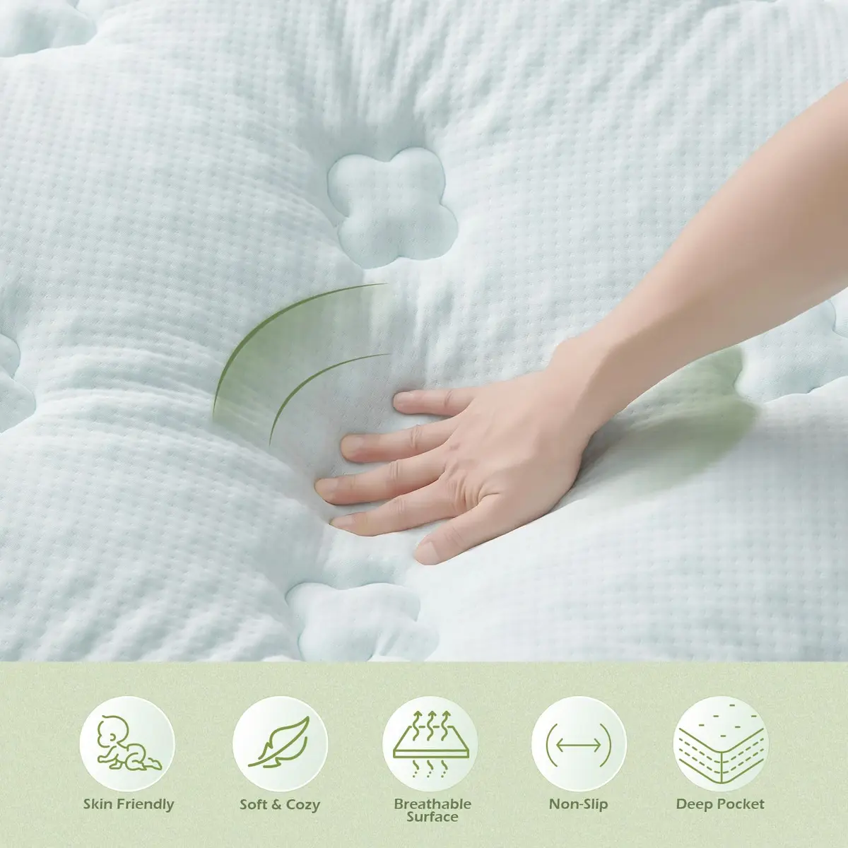 Hansleep Full Size Memory Foam Mattress Topper Pad with Cooling Gel Infusion & Bamboo Viscose Surface | 1.5 Inch (3.8 cm) - view 7